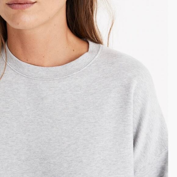 Madewell Rivet & Thread Crop Sweatshirt Heather Gray Small Sweater Loungewear - Picture 4 of 8